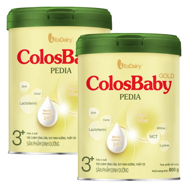 Combo Lon 2 Colosbaby Gold Pedia 3+ 800g - M