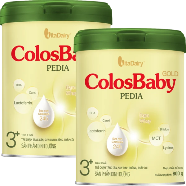 Combo Lon 2 Colosbaby Gold Pedia 3+ 800g - M