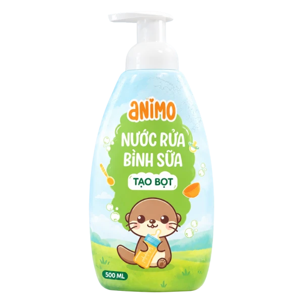 Nước rửa bình sữa Animo tạo bọt (Chai 500ml)