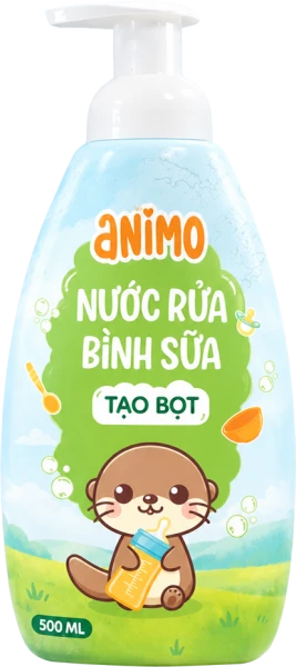 Nước rửa bình sữa Animo tạo bọt (Chai 500ml)