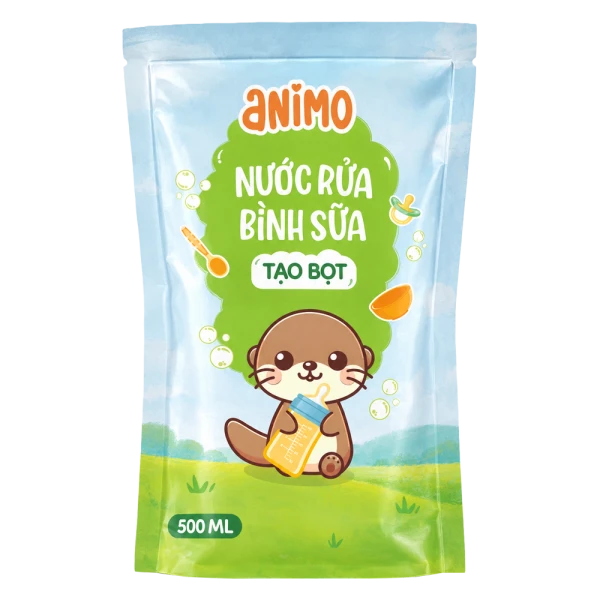 Nước rửa bình sữa Animo tạo bọt (Túi 500ml)