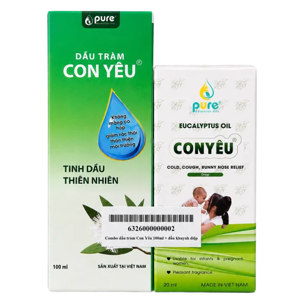 Combo dầu tràm Con Yêu 100ml tặng kèm dầu khuynh diệp