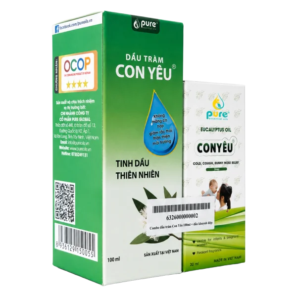 Combo dầu tràm Con Yêu 100ml tặng kèm dầu khuynh diệp
