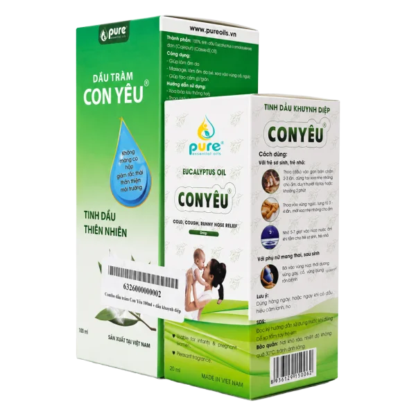 Combo dầu tràm Con Yêu 100ml tặng kèm dầu khuynh diệp