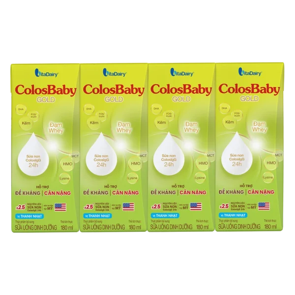 Sữa bột pha sẵn Colosbaby 180ml (lốc 4 hộp) (giao bao bì ngẫu nhiên)