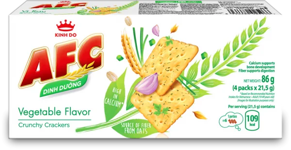 Bánh Cracker AFC Dinh Dưỡng vị rau (86g)