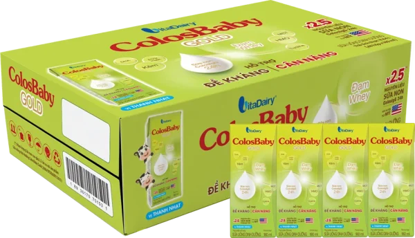 Thùng Sữa bột pha sẵn Colosbaby 180ml (lốc 4 hộp) - 12 lốc