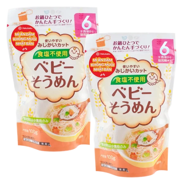 Combo 2 mì ăn dặm Hakubaku - Mì Somen Baby (từ 5 tháng tuổi)