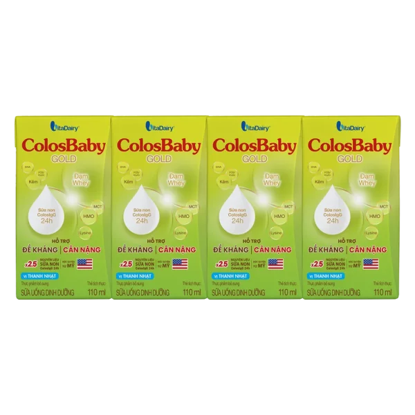 Sữa uống dinh dưỡng Colosbaby 110ml, lốc 4 hộp (trên 1 tuổi) (giao bao bì ngẫu nhiên)