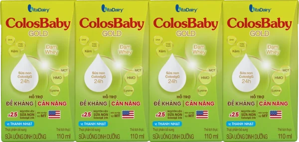 Sữa uống dinh dưỡng Colosbaby 110ml, lốc 4 hộp (trên 1 tuổi) (giao bao bì ngẫu nhiên)