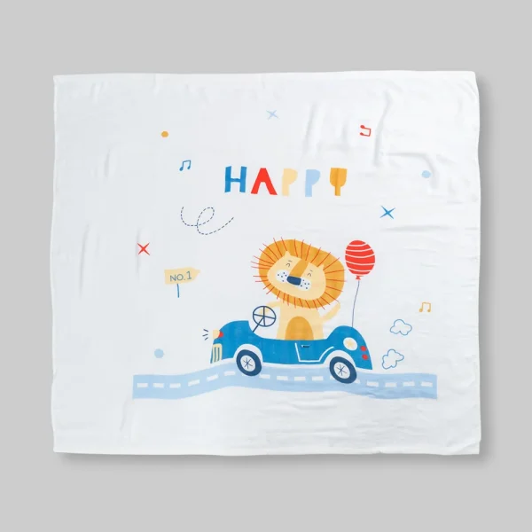 Set 2 Khăn tắm đa năng sợi tre in hình Animo  B2409_MN005 (110x110cm,Trắng,Giao hoạ tiết ngẫu nhiên)