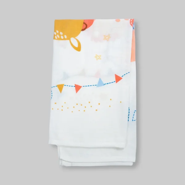 Set 2 Khăn tắm đa năng sợi tre in hình Animo  B2409_MN005 (110x110cm,Trắng,Giao hoạ tiết ngẫu nhiên)