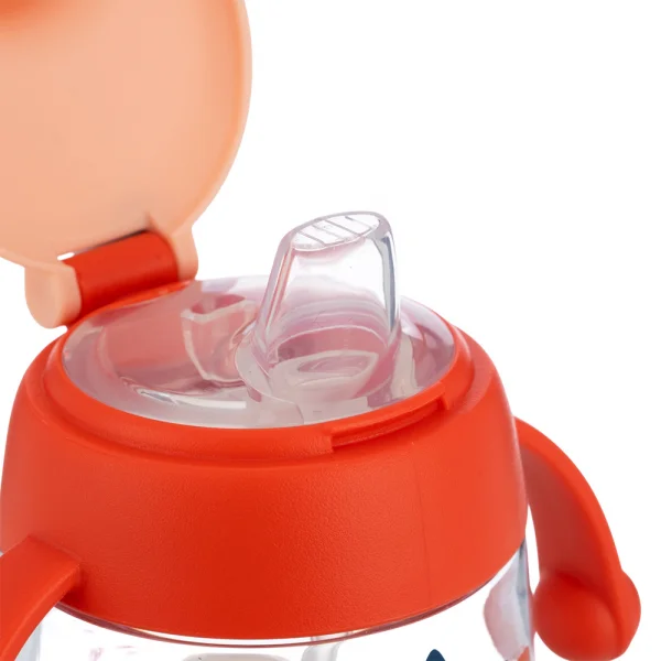Bình tập uống núm silicone Animo (đỏ, 180ml, RK-B1042B)