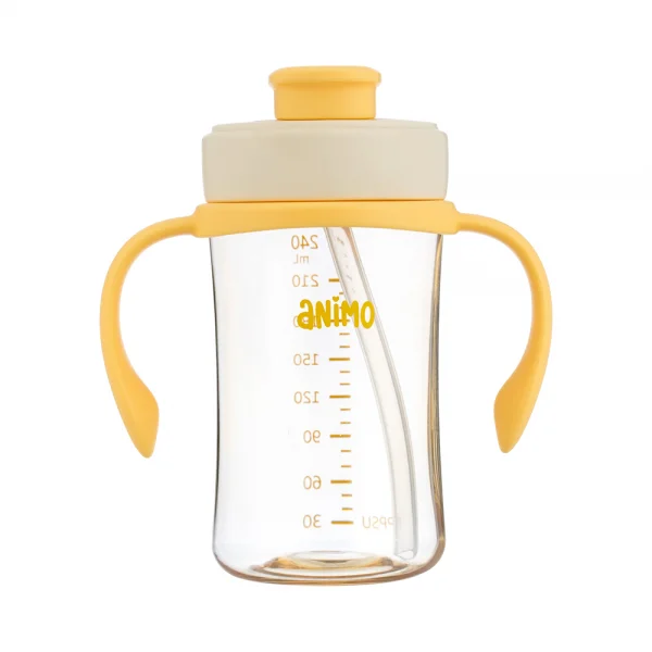 Bình tập uống PPSU Animo (240ml, vàng, RK-N1067)