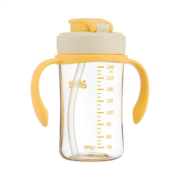 Bình tập uống PPSU Animo (240ml, vàng, RK-N1067)