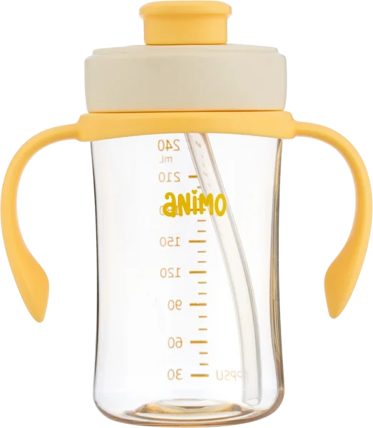 Bình tập uống PPSU Animo (240ml, vàng, RK-N1067)