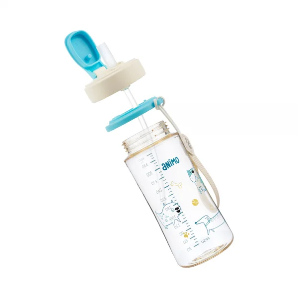 Bình tập uống PPSU Animo (360ml, xanh, dây đeo, RK-W1023)