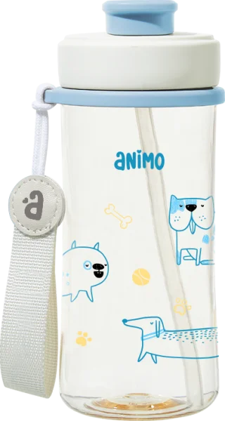 Bình tập uống PPSU Animo (360ml, xanh, dây đeo, RK-W1023)