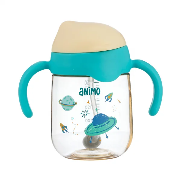 Bình tập uống chống sặc PPSU Animo (250ml, xanh, RK-B1068)