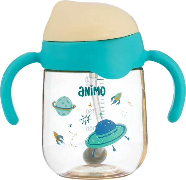 Bình tập uống chống sặc PPSU Animo (250ml, xanh, RK-B1068)