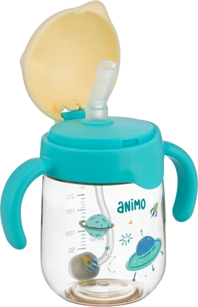 Bình tập uống chống sặc PPSU Animo (250ml, xanh, RK-B1068)