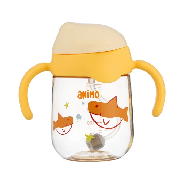Bình tập uống chống sặc PPSU Animo (250ml, vàng, RK-B1068)