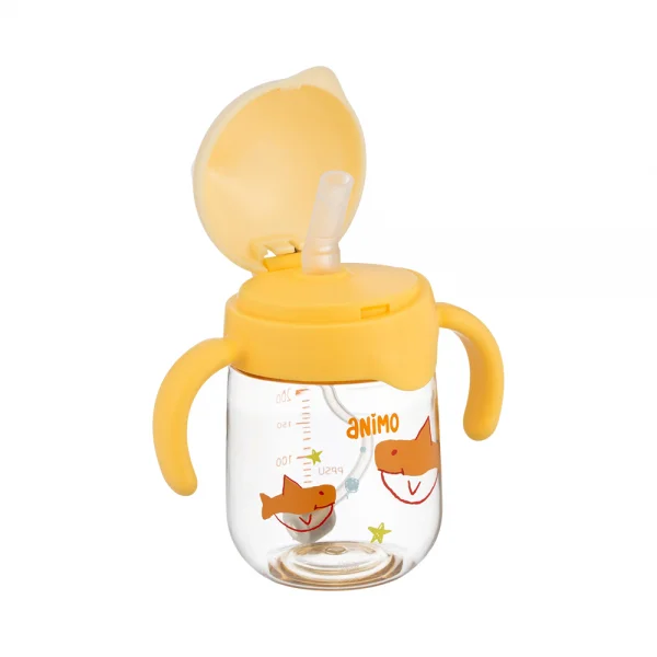 Bình tập uống chống sặc PPSU Animo (250ml, vàng, RK-B1068)