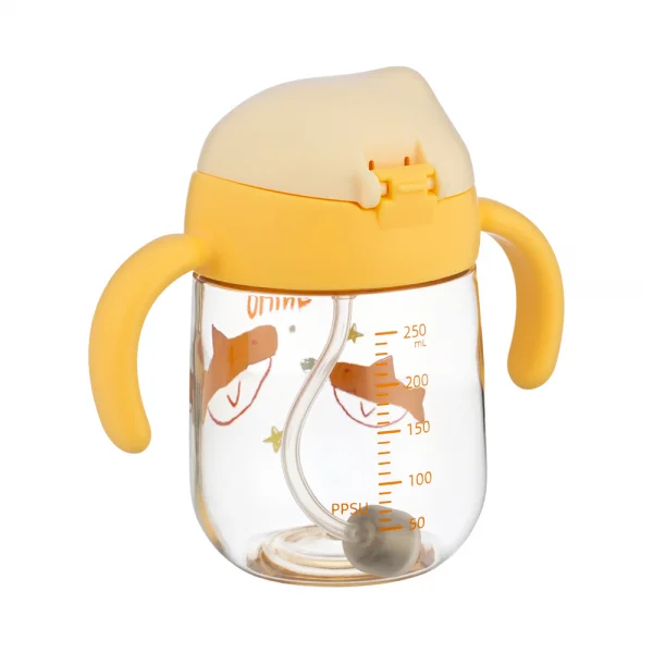 Bình tập uống chống sặc PPSU Animo (250ml, vàng, RK-B1068)