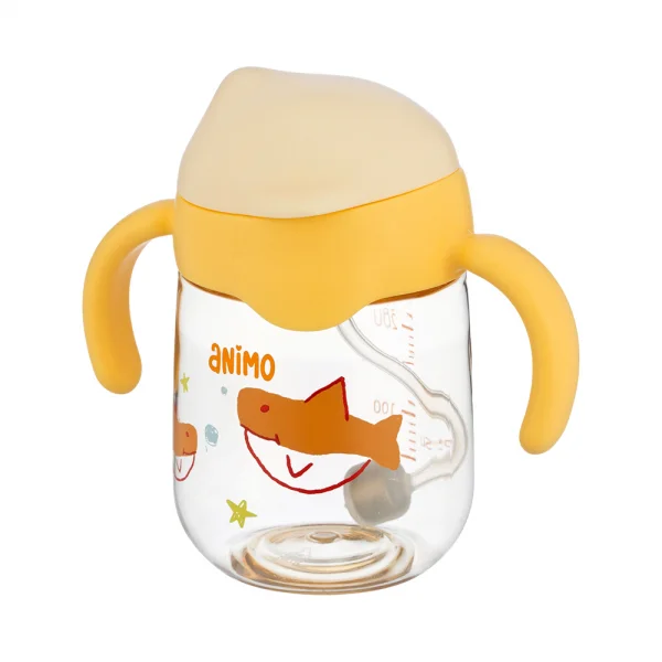 Bình tập uống chống sặc PPSU Animo (250ml, vàng, RK-B1068)