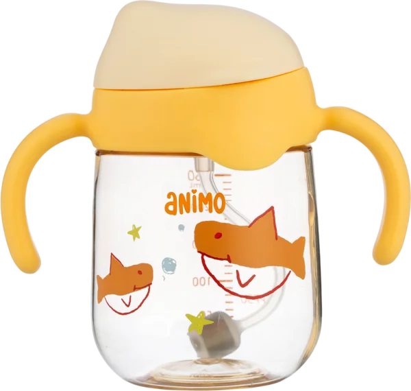 Bình tập uống chống sặc PPSU Animo (250ml, vàng, RK-B1068)