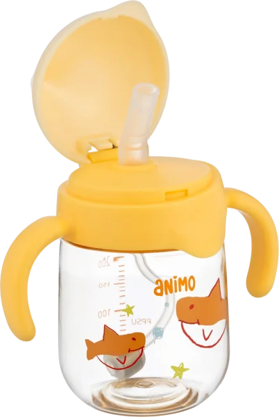 Bình tập uống chống sặc PPSU Animo (250ml, vàng, RK-B1068)