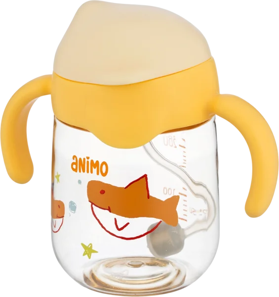 Bình tập uống chống sặc PPSU Animo (250ml, vàng, RK-B1068)