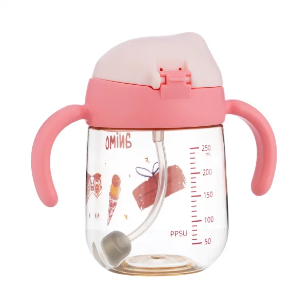 Bình tập uống chống sặc PPSU Animo (250ml, hồng, RK-B1068)