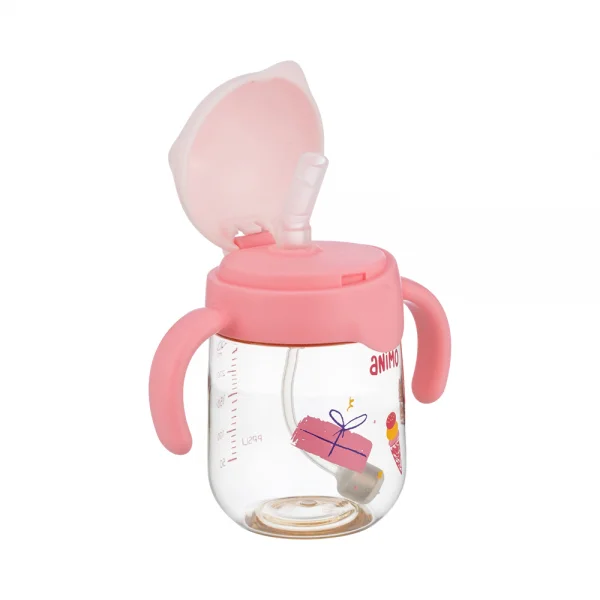 Bình tập uống chống sặc PPSU Animo (250ml, hồng, RK-B1068)