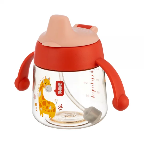 Bình tập uống núm silicone PPSU Animo (240ml, hươu, RK-B1067)