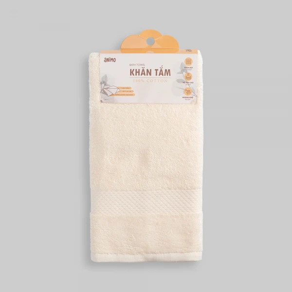 Combo 2 Khăn tắm Cotton Animo XAV6 T2608_PP001 (60x120cm,Nhiều màu)
