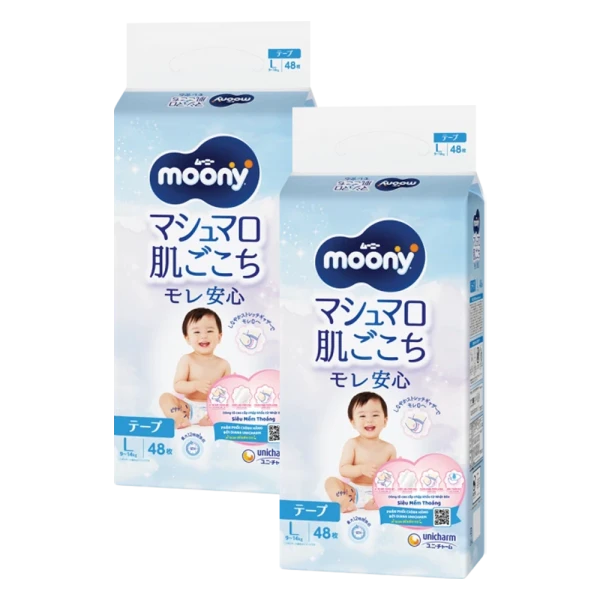 Combo 2 Tã dán Moony (L, 48 miếng)
