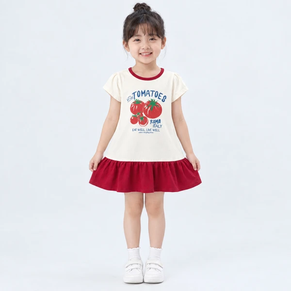 Đầm bé gái Animo Easy SU26 LU0926006 (1Y-4Y, Kem-đỏ)