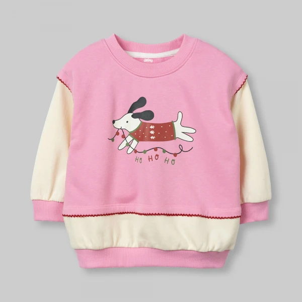 Bộ đông bé gái dài Animo FW26 ST0726034 (1Y-4Y,Hồng-Kem)