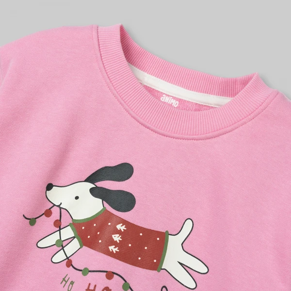 Bộ đông bé gái dài Animo FW26 ST0726034 (1Y-4Y,Hồng-Kem)