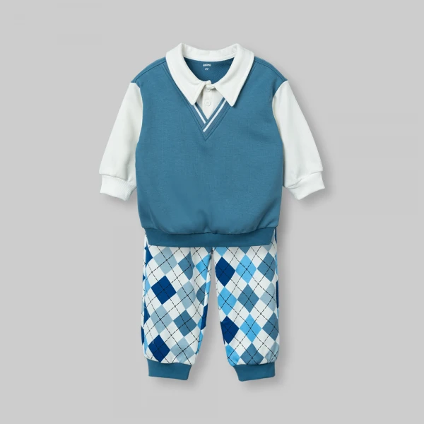 Bộ đông bé trai dài Animo noel FW26 ST0826011 (1-4Y, Xanh dương)