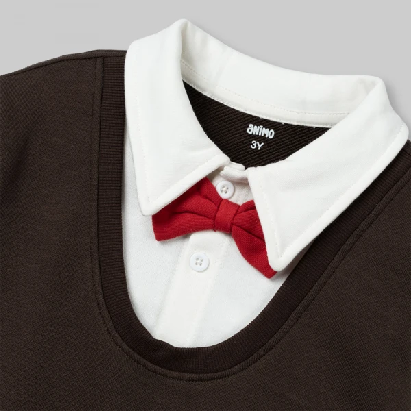 Bộ đông bé trai dài Animo noel FW26 ST0826008 (1-4Y, Nâu-Đỏ)