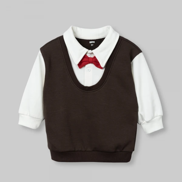 Bộ đông bé trai dài Animo noel FW26 ST0826008 (1-4Y, Nâu-Đỏ)