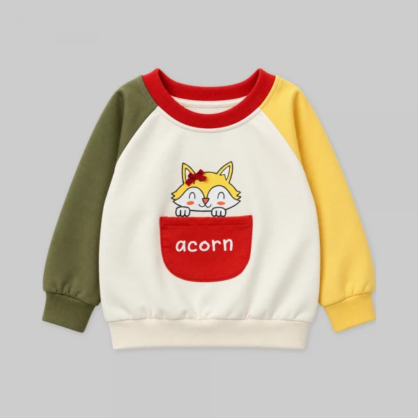 Bộ đông bé gái dài Animo sồi và sóc FW26 TX0926009 (1Y-4Y,Kem-Vàng-Lá)