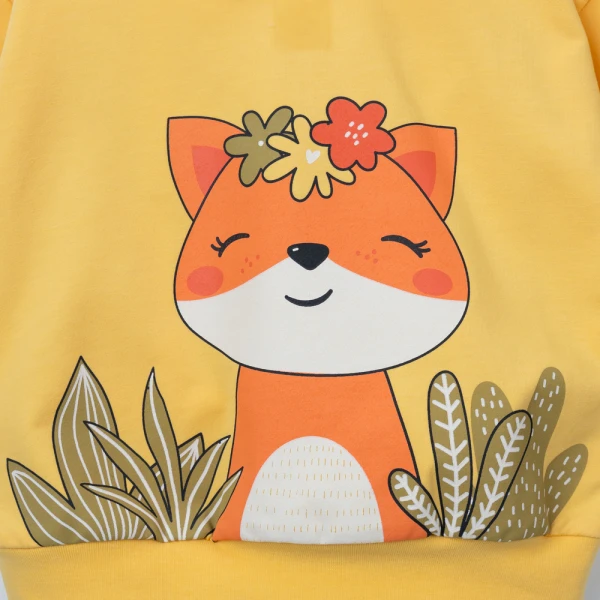 Bộ đông bé gái dài Animo sồi và sóc FW26 TX0926010 (1Y-4Y,Vàng-Lá)