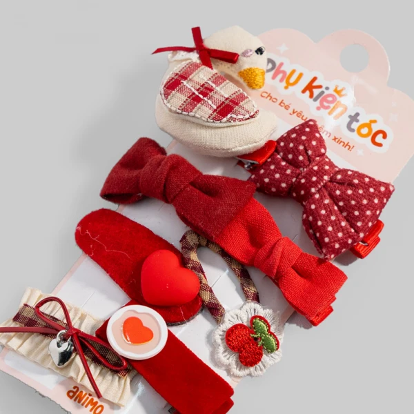 Set kẹp tóc 8 món Animo A2609_MN029 (Đỏ)
