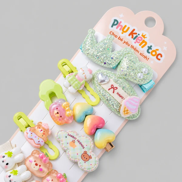 Set kẹp tóc 12 món Animo A2611_MN042 (Xanh bơ)