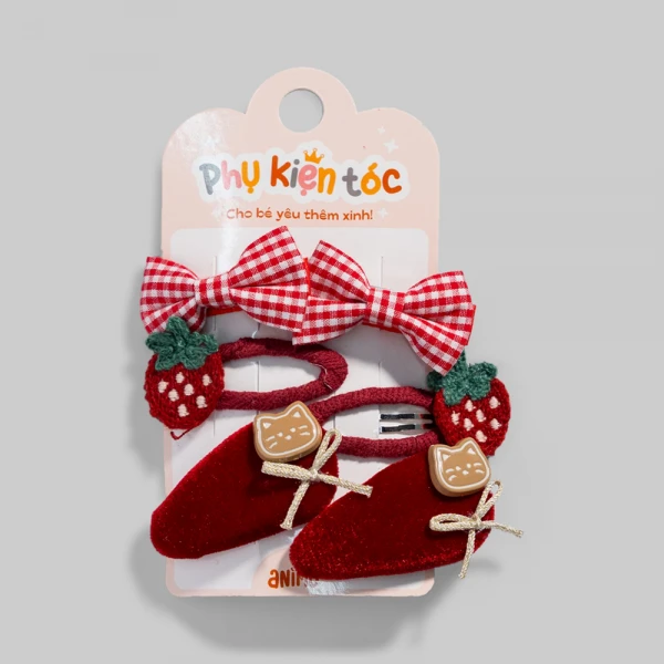 Set kẹp tóc 6 món Animo A2611_MN045 (Đỏ)