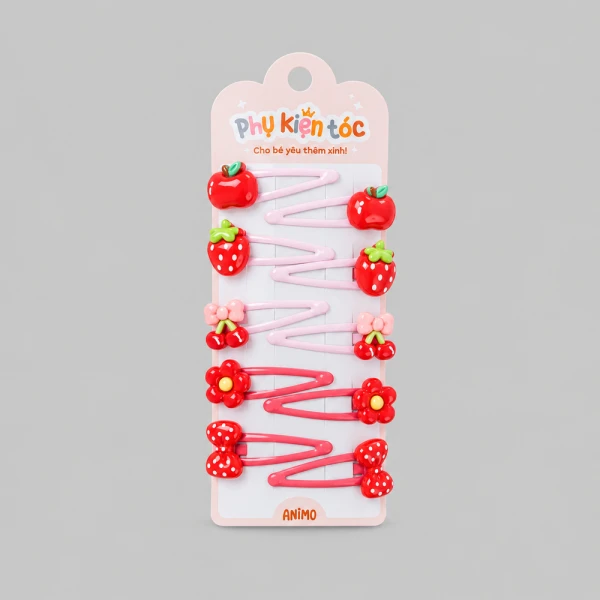 Set kẹp tóc 10 món Animo A2611_MN046 (Đỏ)