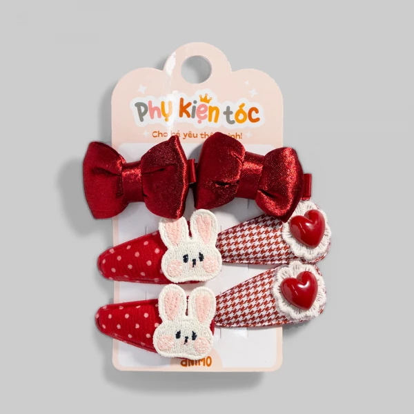 Set kẹp tóc 6 món Animo A2611_MN047 (Đỏ)